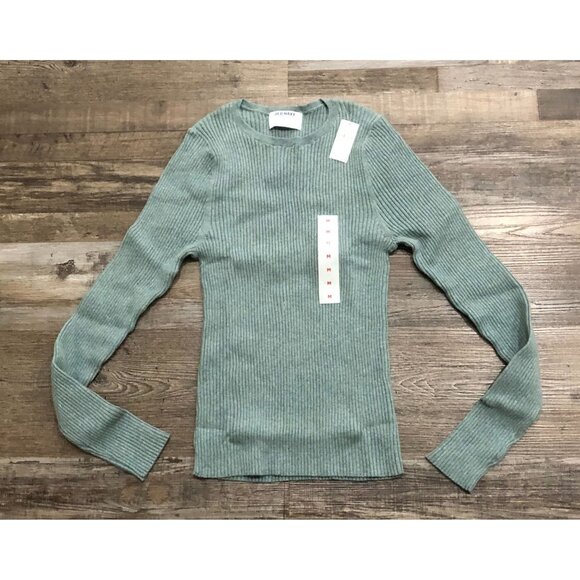 Old Navy Womens Rib Crew Neck Sweater Blue Size Medium New with Tags - Picture 1 of 6